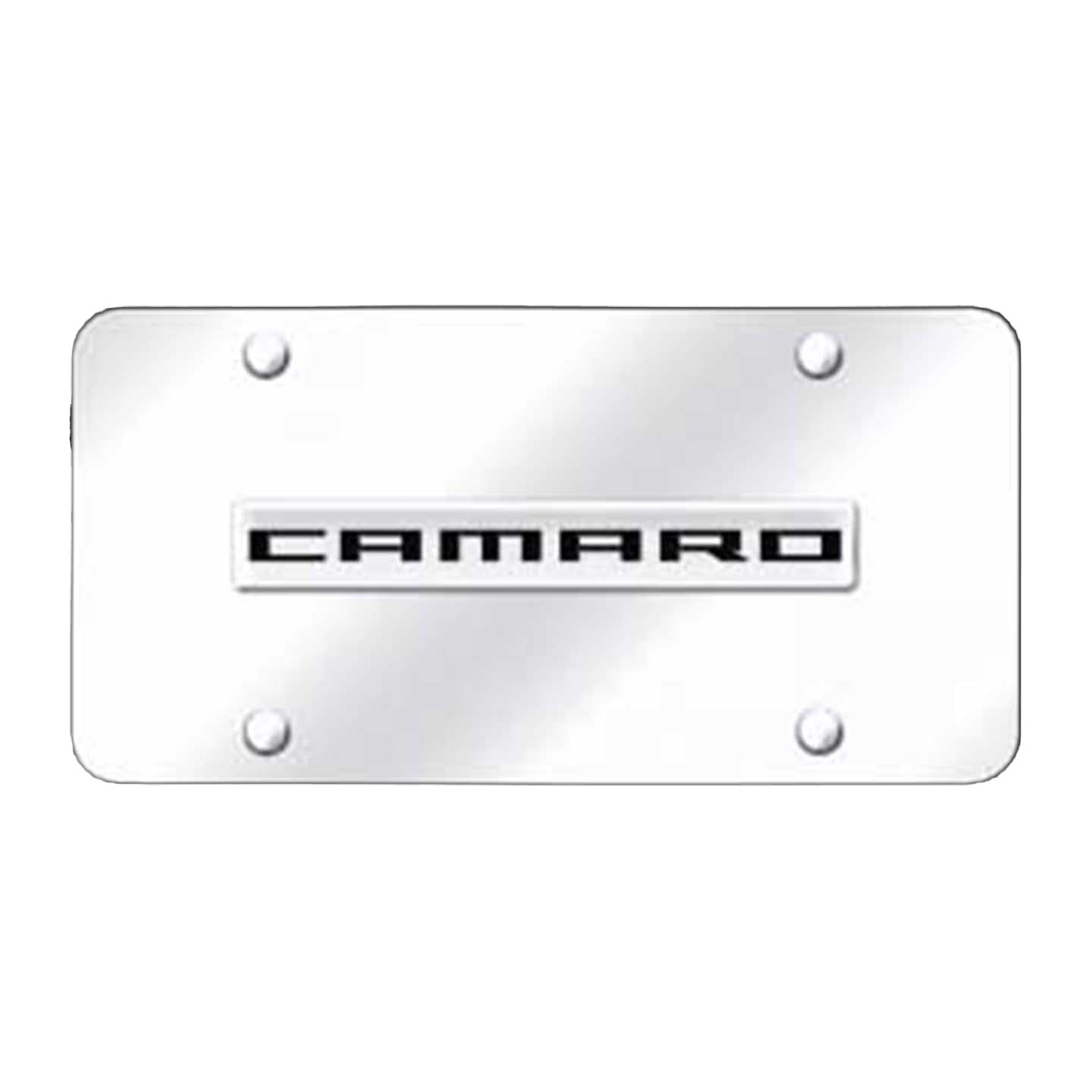 Lavender Camaro Name License Plate - Chrome on Mirrored