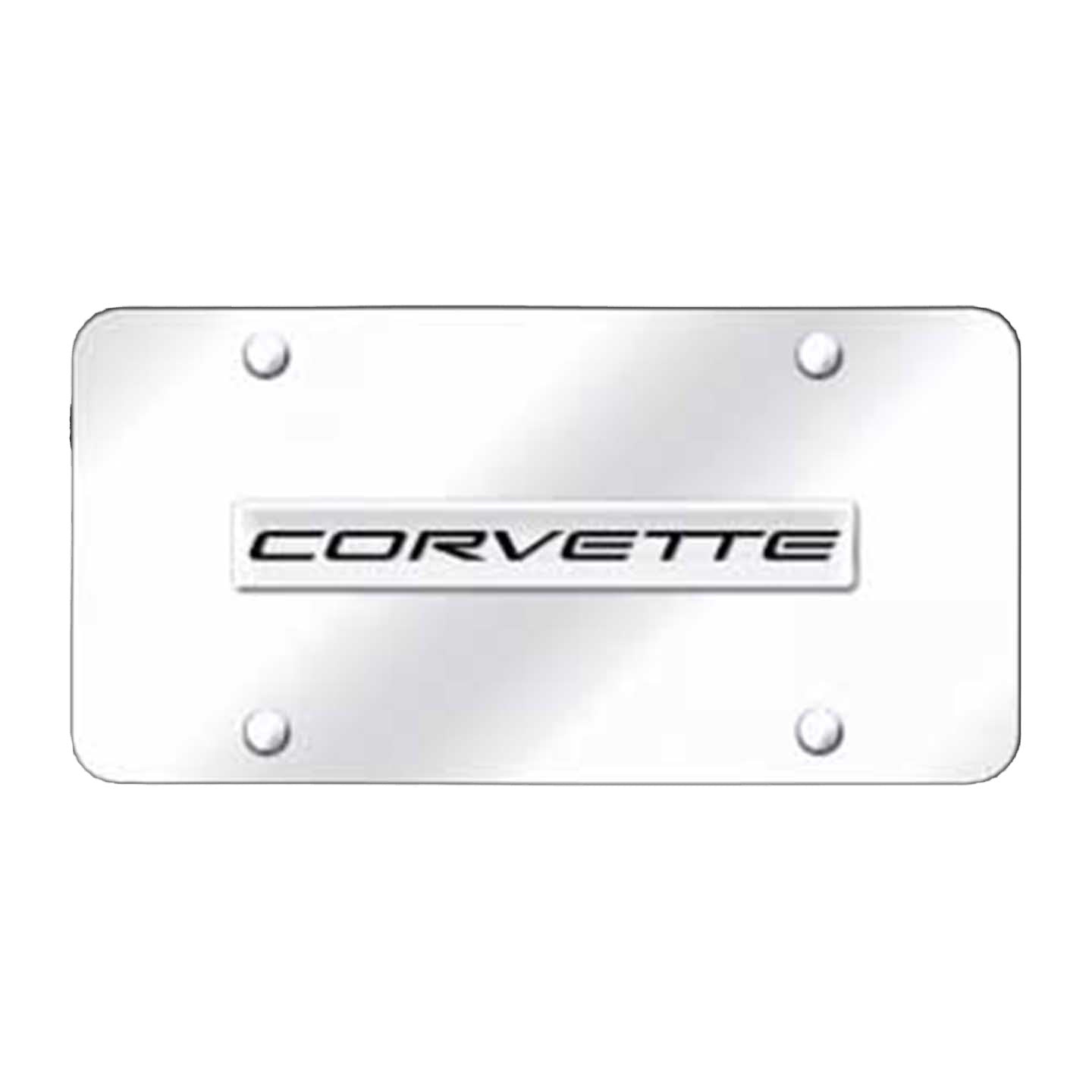 Lavender Corvette C5 Name License Plate - Chrome on Mirrored