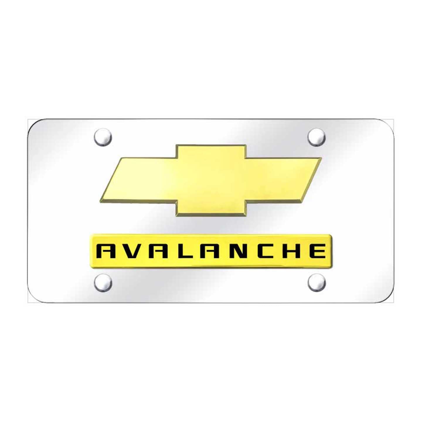 Beige Dual Avalanche (New) License Plate - Gold on Mirrored