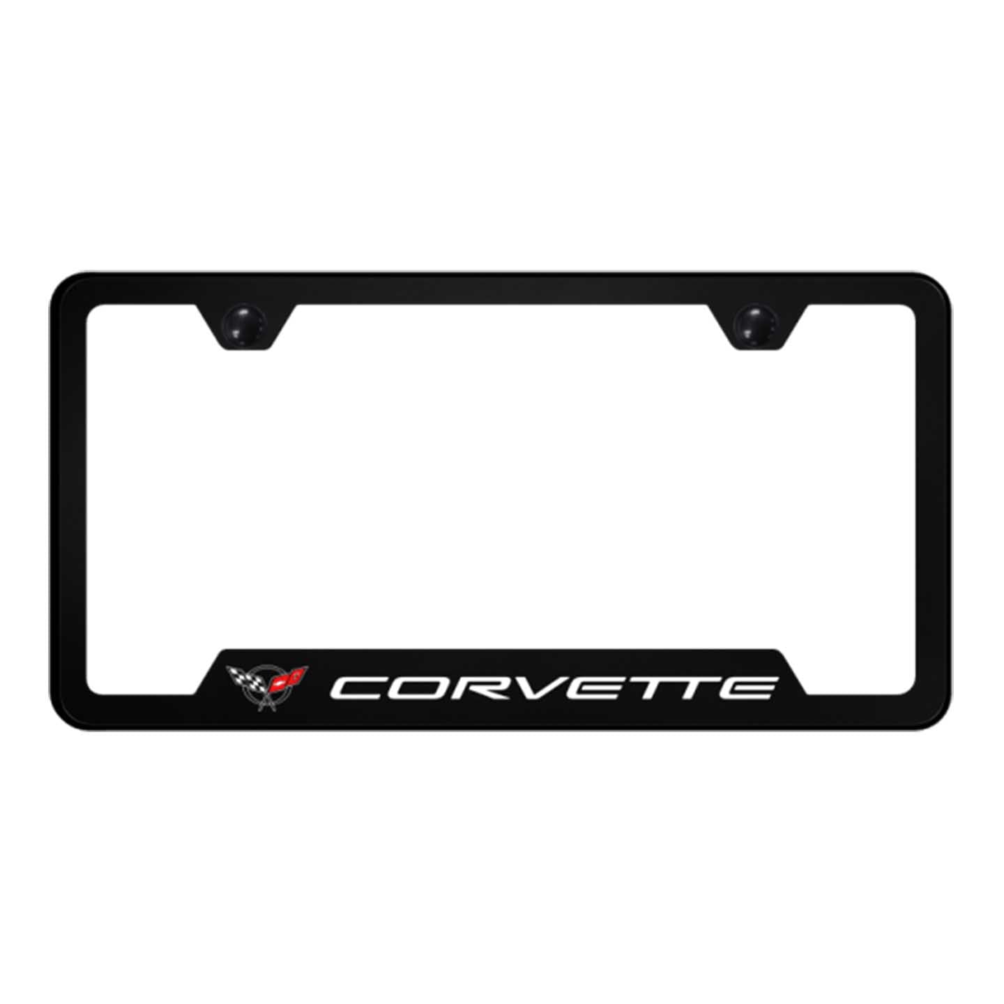 Black Corvette C5 PC Notched Frame - UV Print on Black