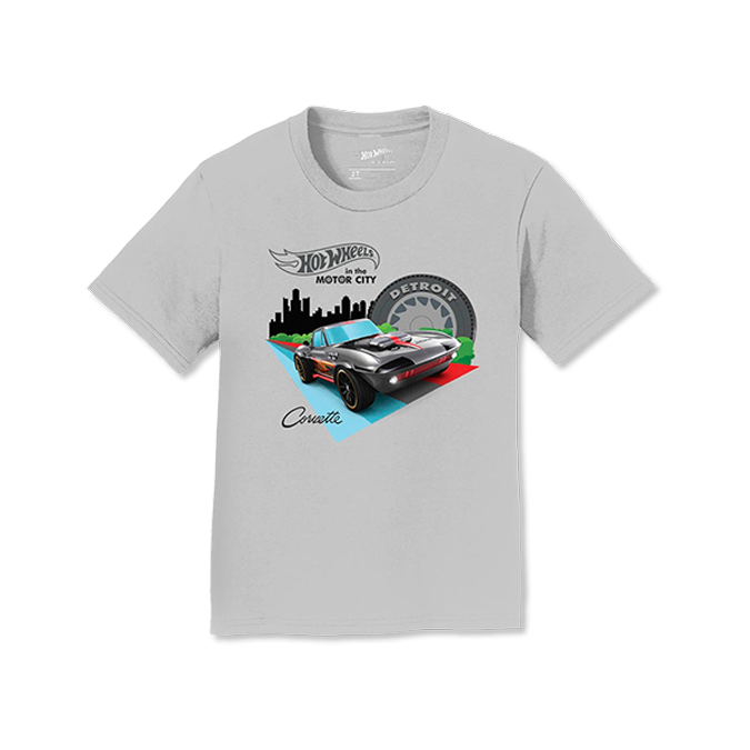 Corvette Hot Wheels In The Motor City Youth Tee