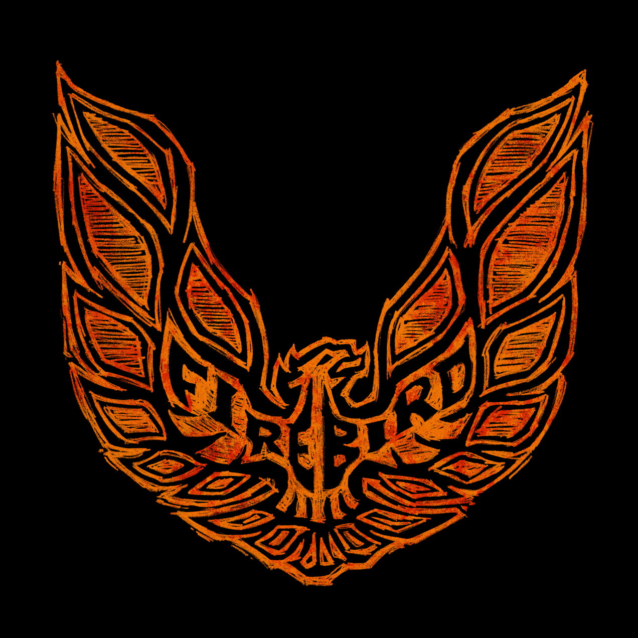 Chocolate Firebird Sketch T-Shirt