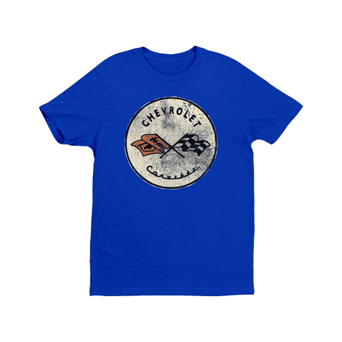 Dark Blue Corvette Round Logo T-Shirt