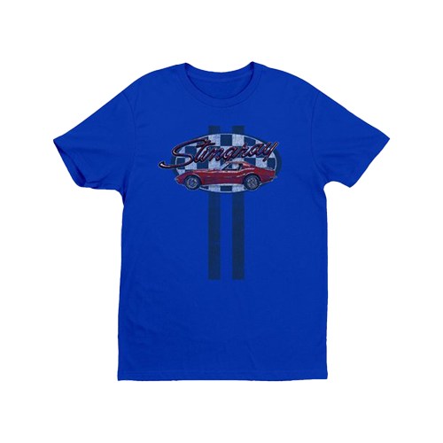 Dark Blue Corvette 1970 Stingray Checkers T-Shirt