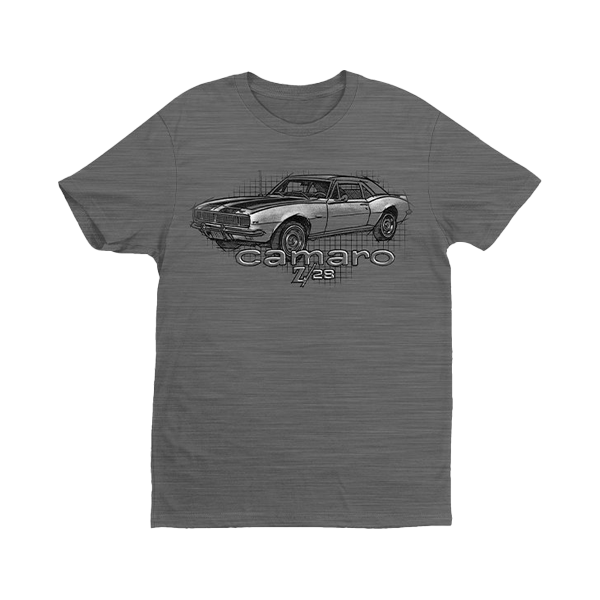 Dim Gray Camaro Sketch Grid T-Shirt