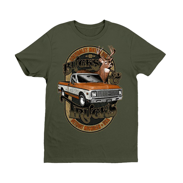 Dark Slate Gray Chevy Bucks and Trucks T-Shirt