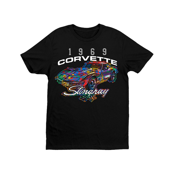 Color Splat Sketch Corvette T-Shirt