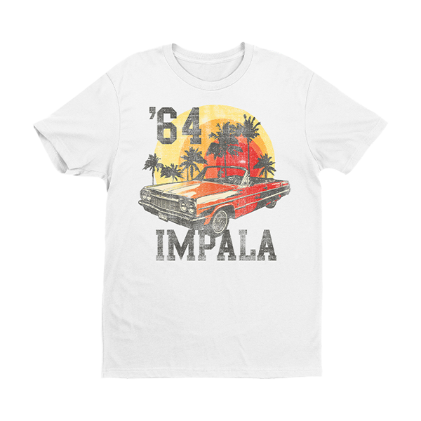 White Smoke "64 Impala Sunset Palms T-Shirt