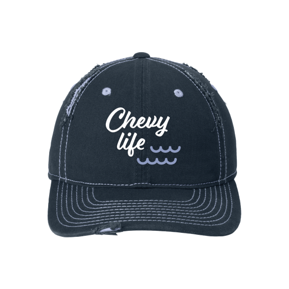 Dark Slate Gray Chevy Life Beach Distressed Hat