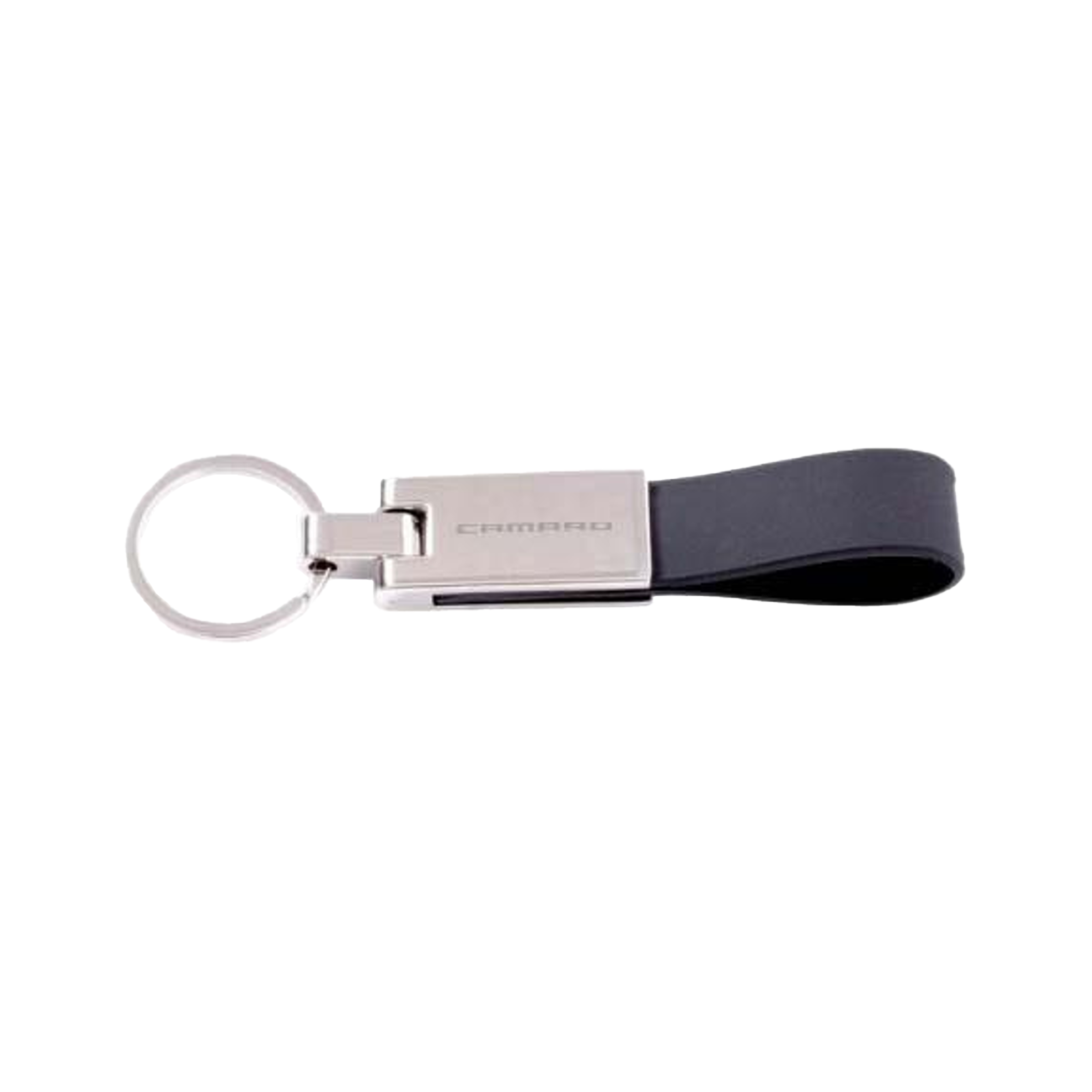 Light Gray Camaro Metal Keychain with Strap