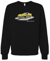 Black Corvette Color Pop Car Graphic Crewneck