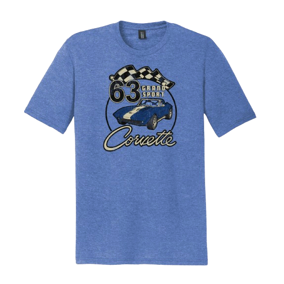 Steel Blue Corvette 63 Grand Sport Graphic Tee
