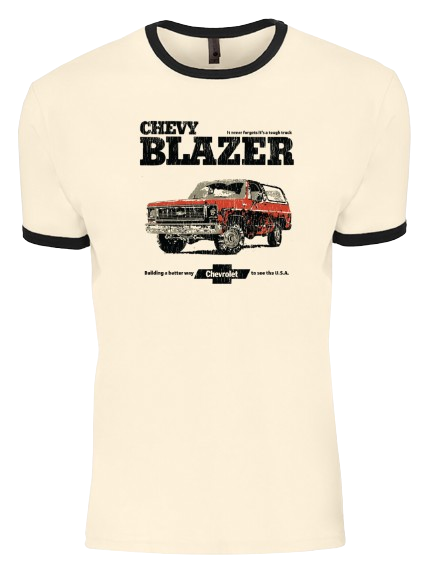 Antique White Chevy Vintage Blazer Ringer T-Shirt