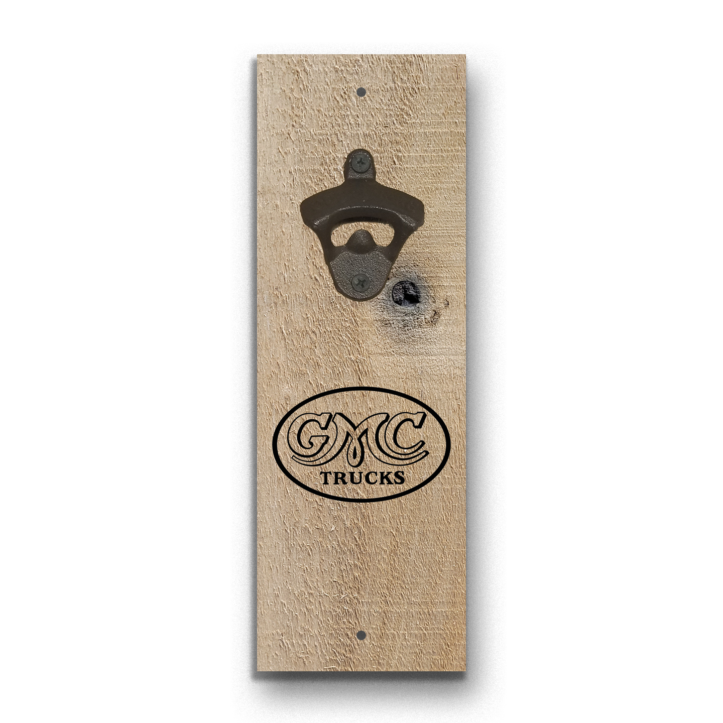 Rosy Brown Bottle Opener - Vintage GMC Trucks Round