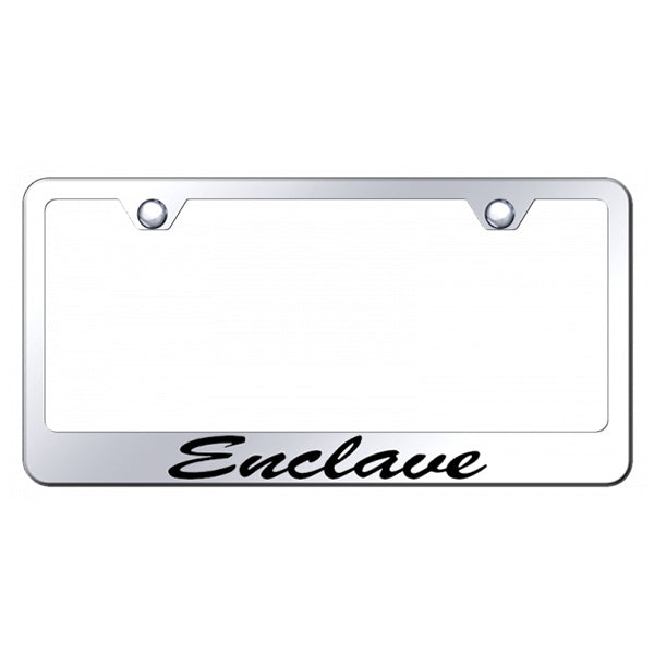 Light Gray Enclave Script Stainless Steel Frame - Laser Etched Mirrored