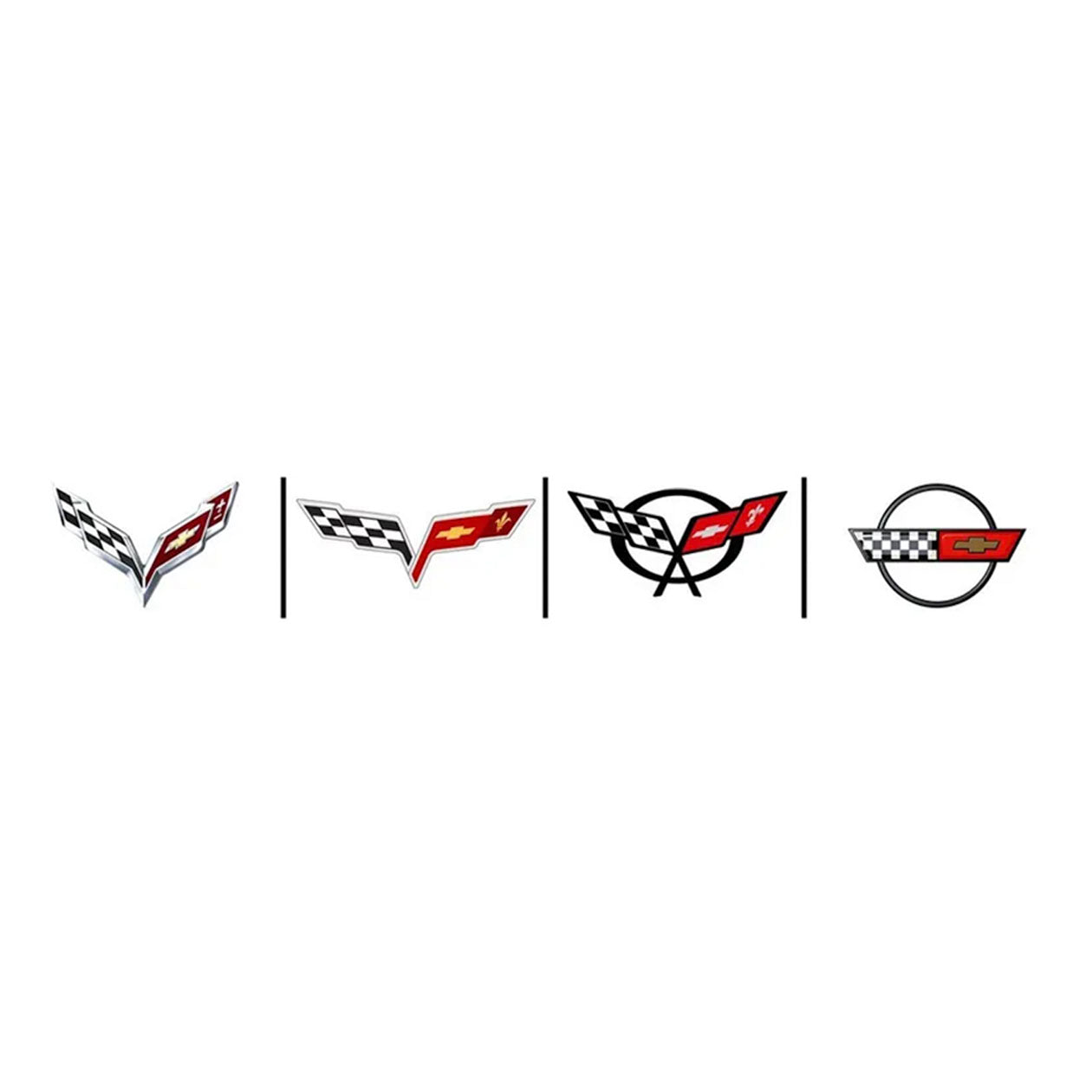 Light Gray Corvette Aftermarket Wheel Center Cap Vinyl Decals - 4 piece Set