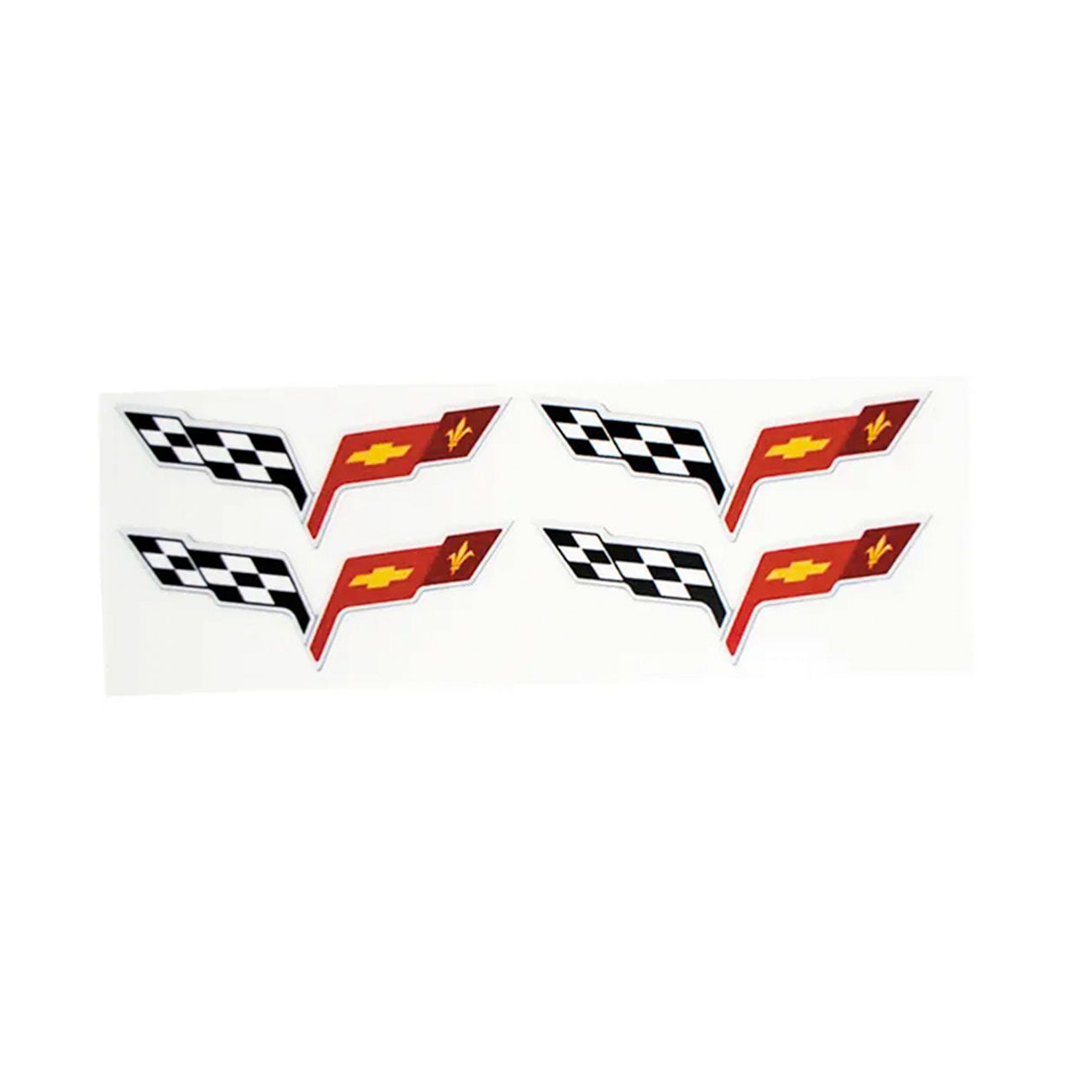 White Smoke Corvette Aftermarket Wheel Center Cap Vinyl Decals - 4 piece Set