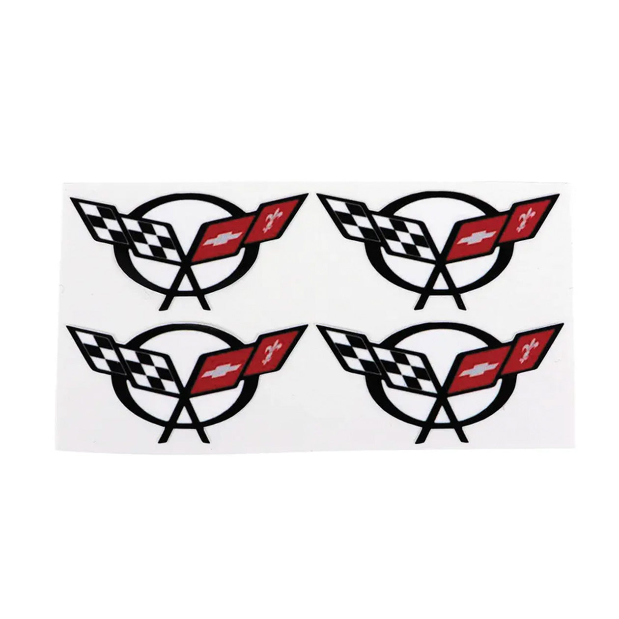 Black Corvette Aftermarket Wheel Center Cap Vinyl Decals - 4 piece Set