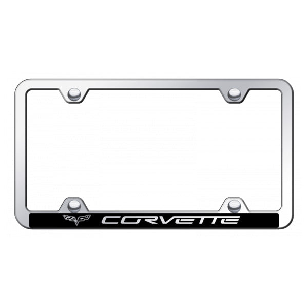 Black Corvette C6 Wide Body ABS Frame - Laser Etched Mirrored