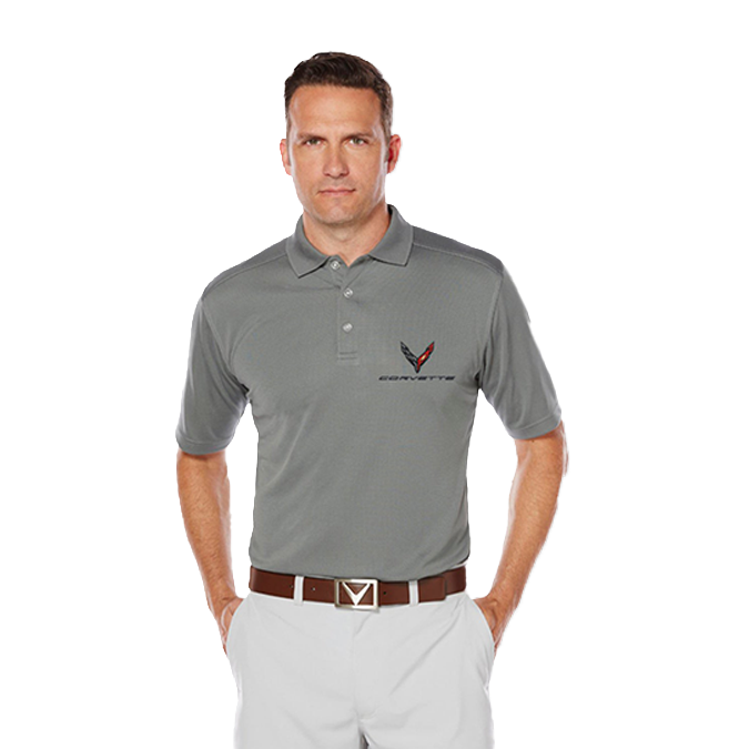 Slate Gray Corvette C8 Men's Callaway Performance Polo
