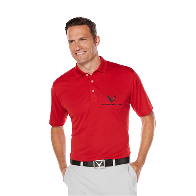 Firebrick Corvette C8 Men's Callaway Performance Polo