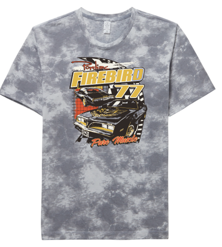 Dark Gray Vintage Pontiac Firebird '77 Unisex Tie Dye T-Shirt
