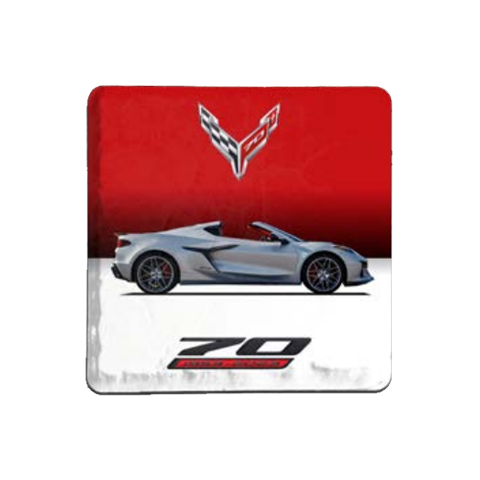 Light Gray Corvette 70th Anniversary Car Coaster