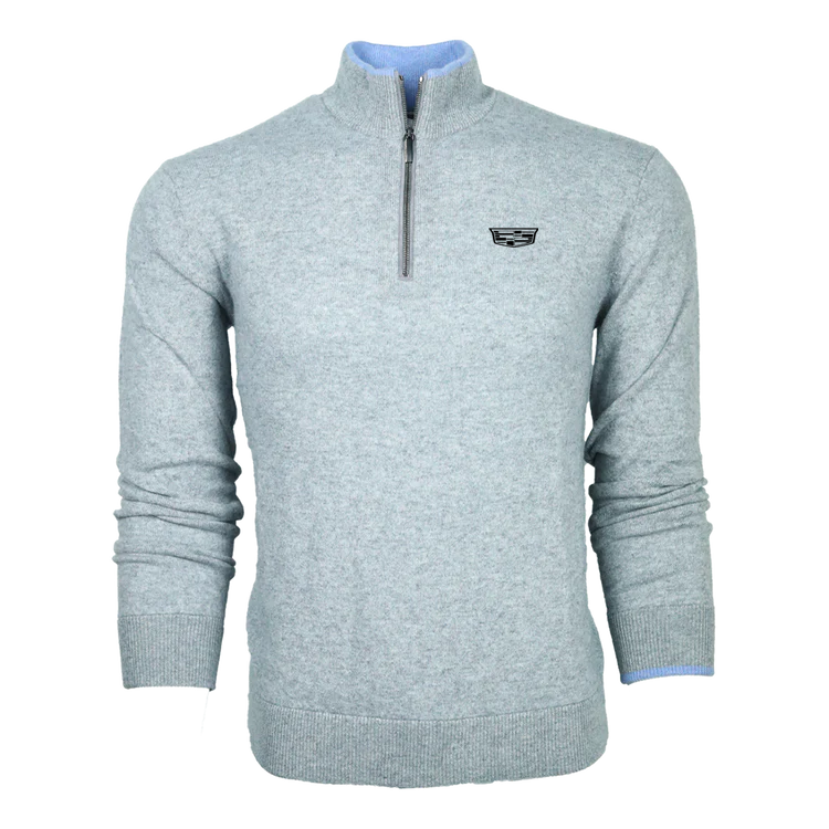 Gray Cadillac Cashmere Blend Quarter Zip
