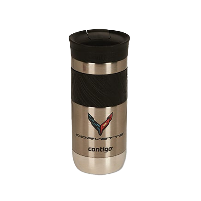 Corvette C2 Logo Repeat Pattern Carbon Tumbler 20oz