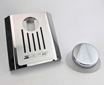 Light Gray Master Cylinder Cover Automatic Polished Stainless w/Brushed Ribbed Top Plate Z06 Font Style Black Carbon Fiber