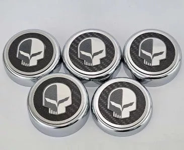 Gray 2014-2019 C7 Stingray Z06/ZR1/Grand sport - Fluid Cap Covers JAKE Style Automatic Transmission 5Pc - Real Carbon Fiber