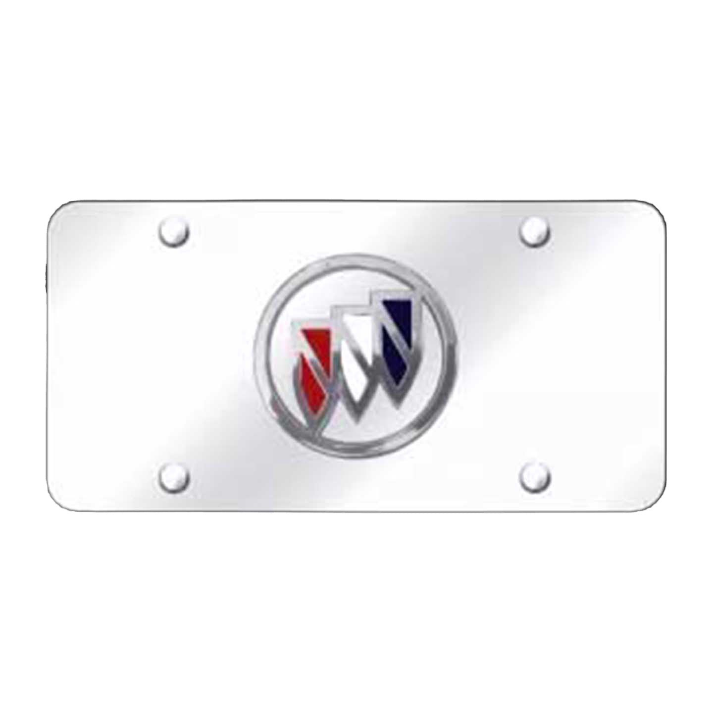 Lavender Buick (Tri-Color Fill) License Plate - Chrome on Mirrored