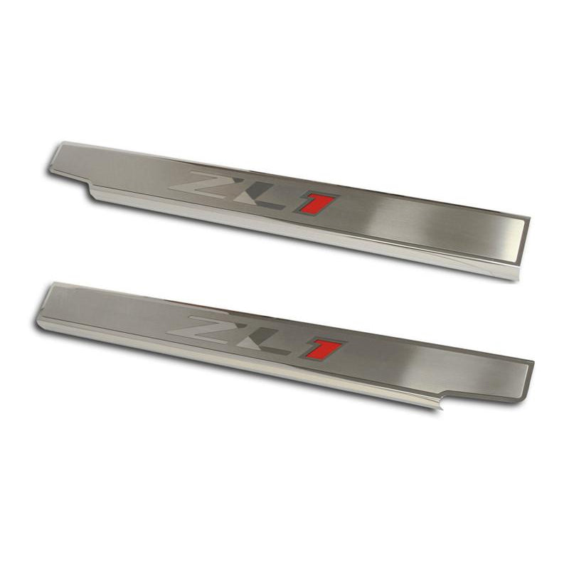 Light Slate Gray 2012-2015 Camaro ZL1 - Executive Series 'ZL1' Door Sills 2Pc - Brushed/Polished Stainless Steel