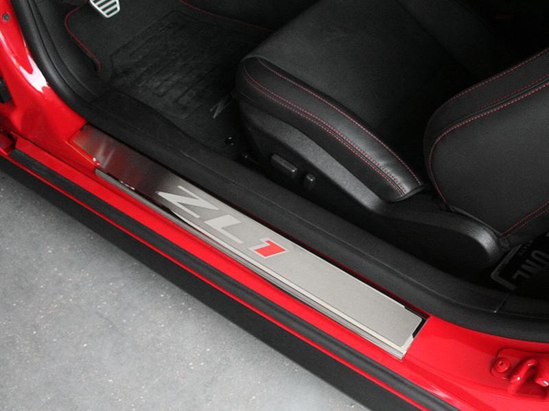 Rosy Brown 2012-2015 Camaro ZL1 - Executive Series 'ZL1' Door Sills 2Pc - Brushed/Polished Stainless Steel