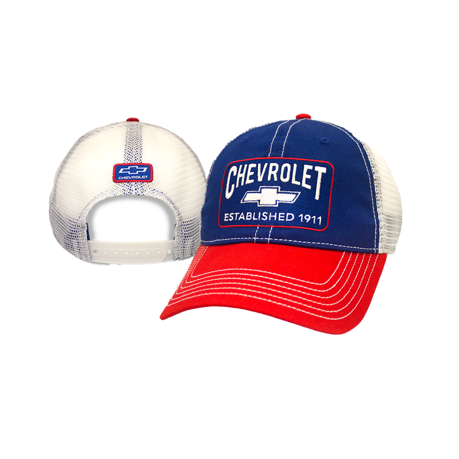 Chevrolet Royal and Red Twill Contrast Stitch Cap