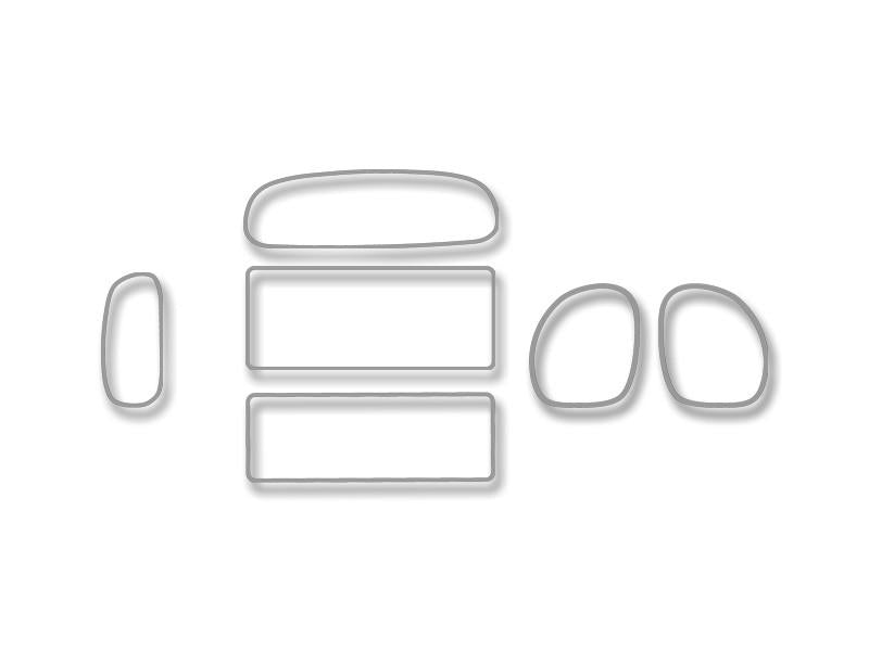 Light Gray 1997-2004 C5/Z06 Corvette - Dash Bezel Kit 6Pc | Polished Stainless Steel