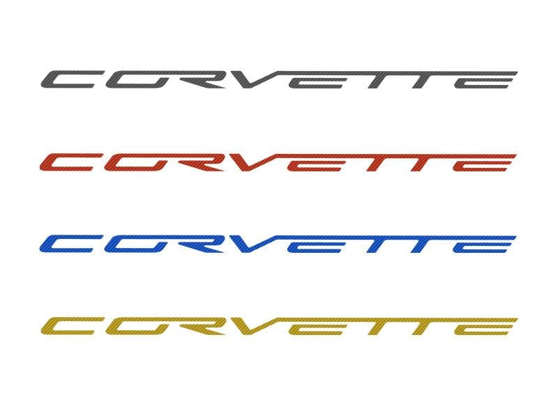 Dark Slate Blue 2005-2013 C6 Corvette - Door Guards w/CORVETTE Inlay 2Pc | Brushed Stainless