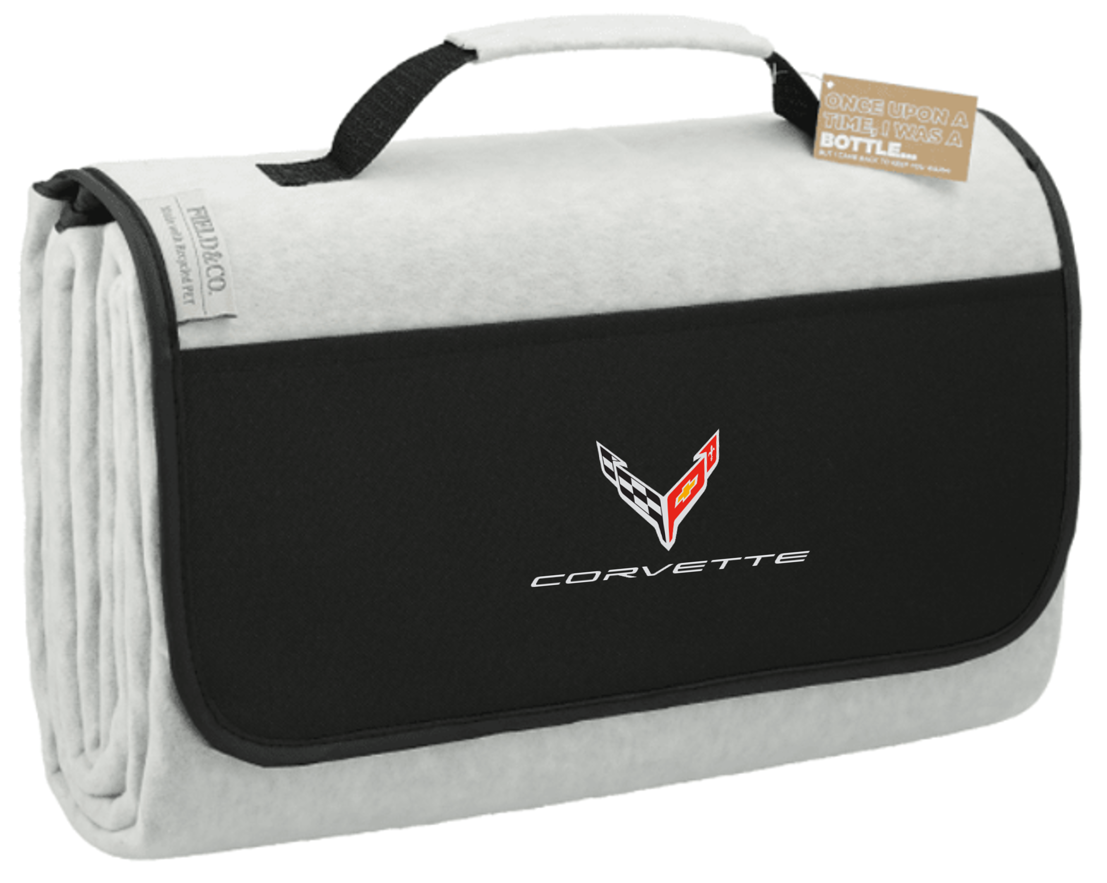 Black Corvette C8 Recycled PET Oversized Picnic Blanket