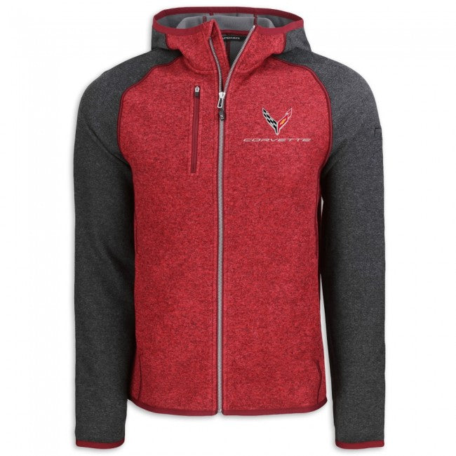 Brown Corvette C8 Cutter & Buck Hooded Fleece