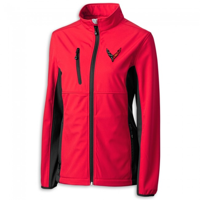 Firebrick Corvette C8 Women's Stretch Softshell Jacket