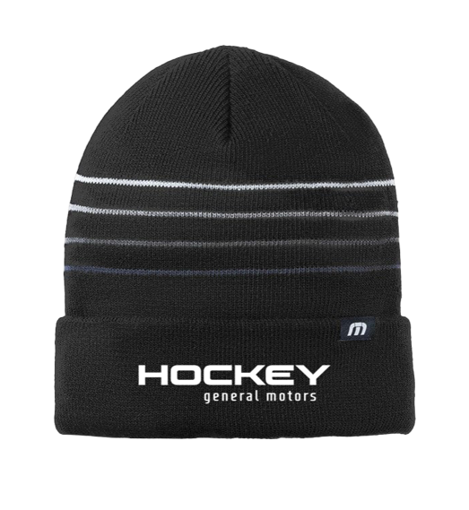 GM Hockey Striped Cuffed Beanie