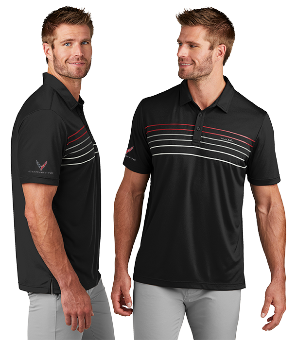 Rosy Brown Corvette Travis Mathew Coto Performance Chest Stripe Polo