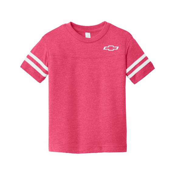 Pale Violet Red Chevrolet Toddler Striped Sleeve Tee