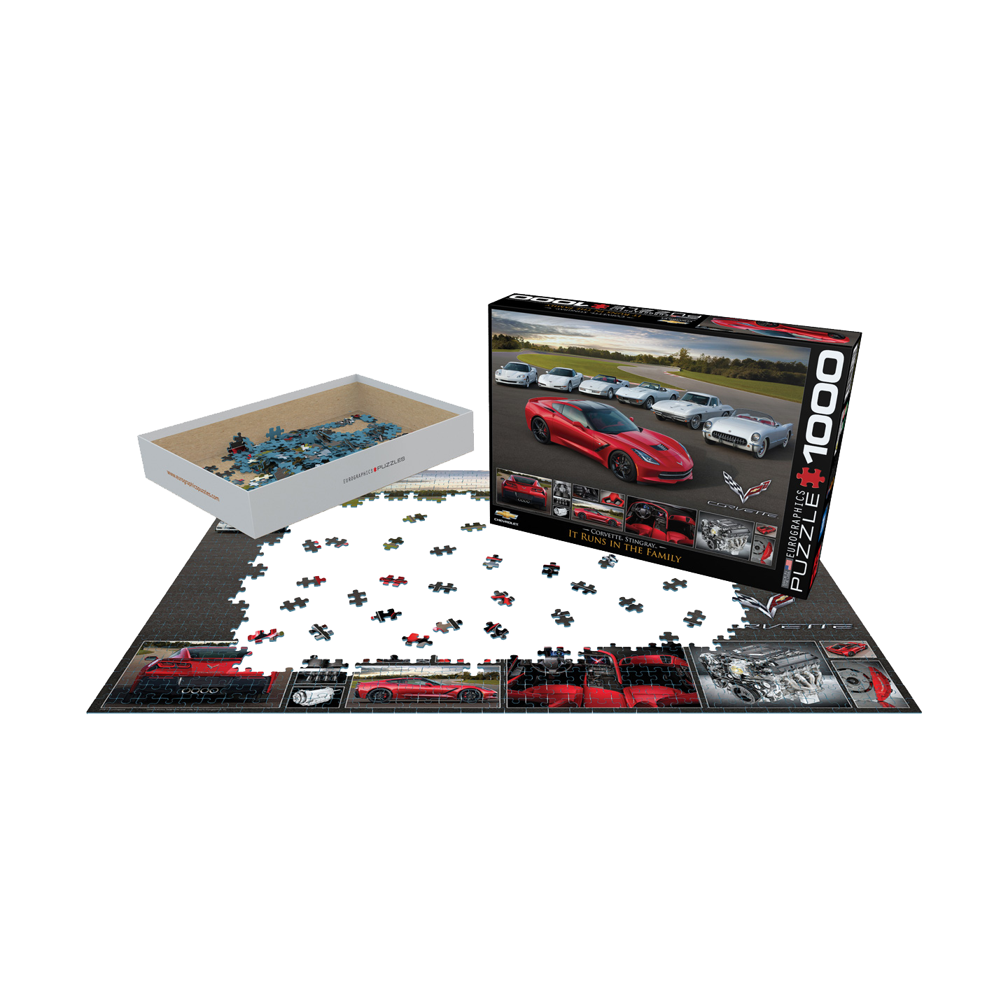 Dark Slate Gray Corvette Stingray 1000 Piece Puzzle