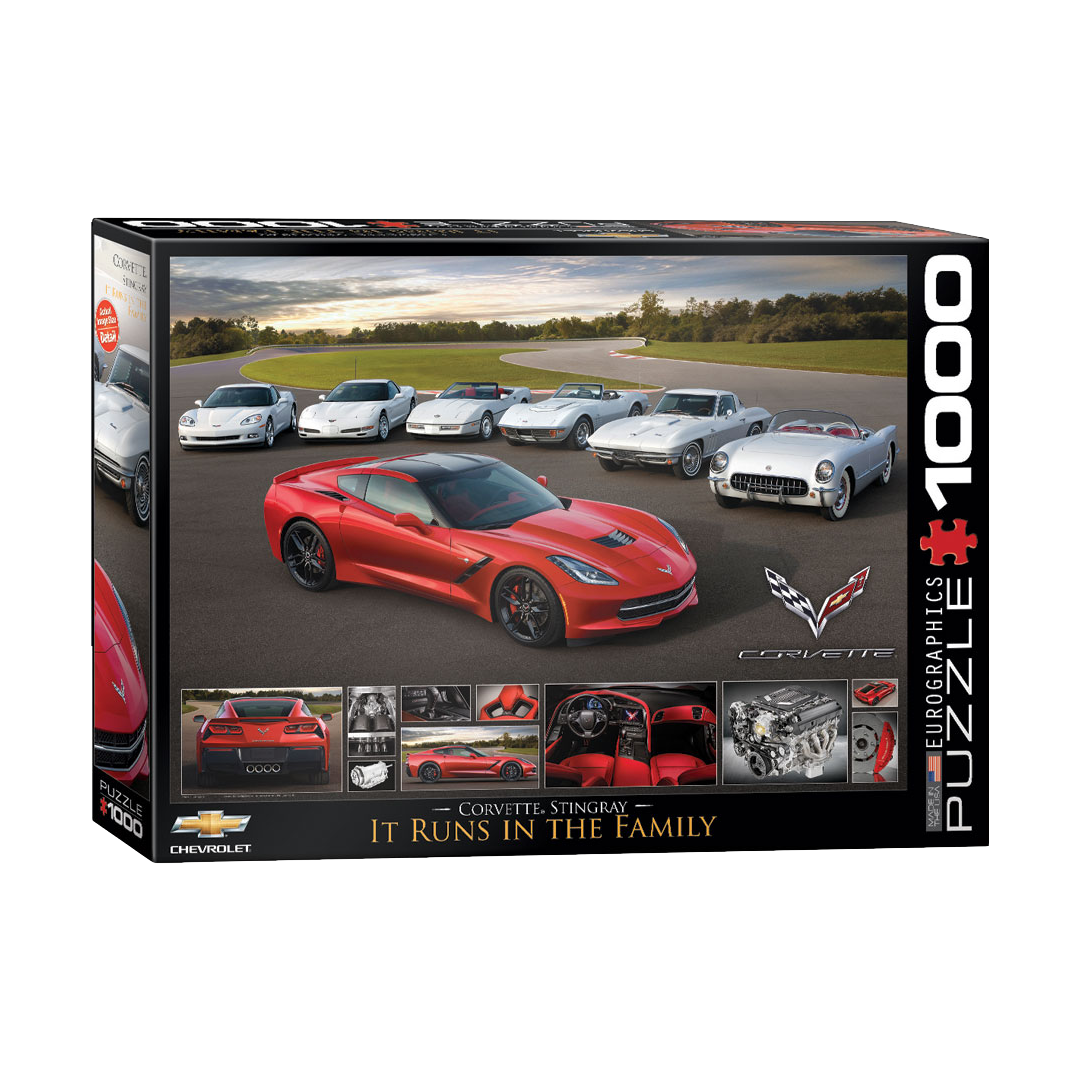 Dark Slate Gray Corvette Stingray 1000 Piece Puzzle