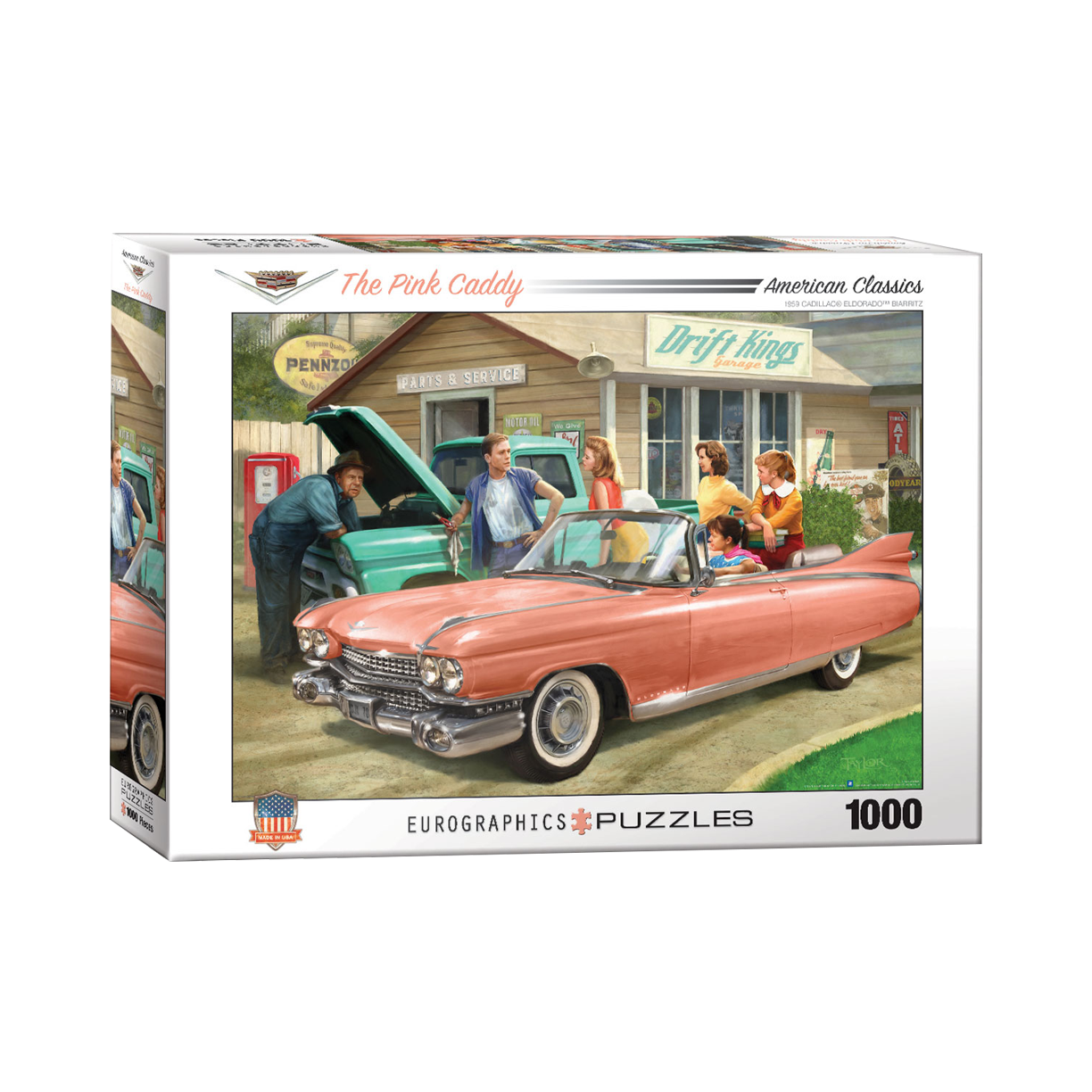 Rosy Brown Cadillac Pink Caddy 1000 Piece Puzzle
