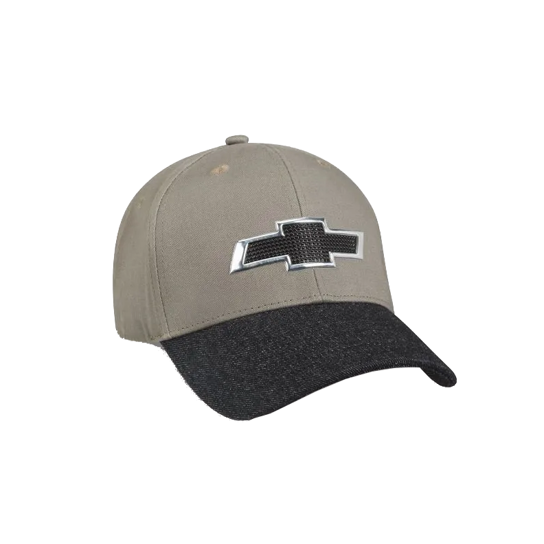 Light Slate Gray Chevrolet Twill & Denim Metallic Badge Cap