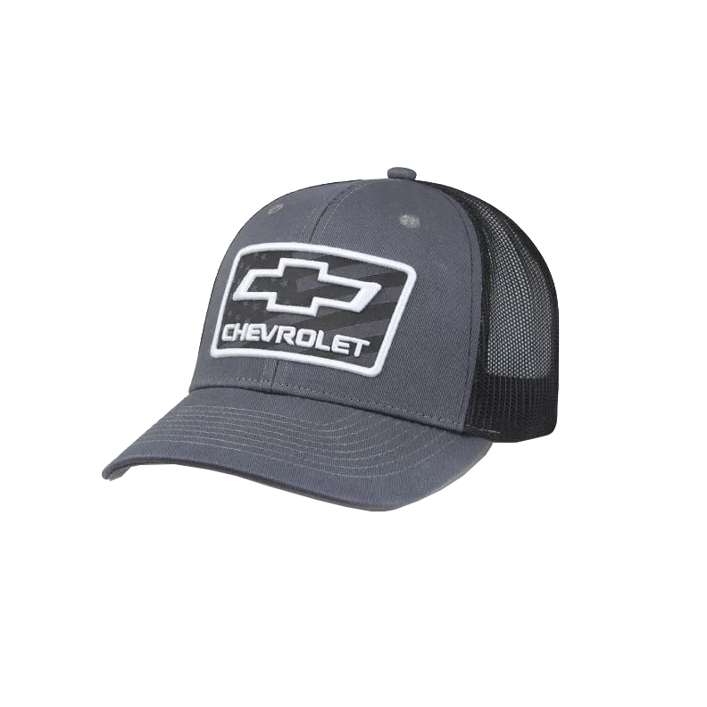 Dim Gray Chevrolet Flag Patch Bowtie Cap