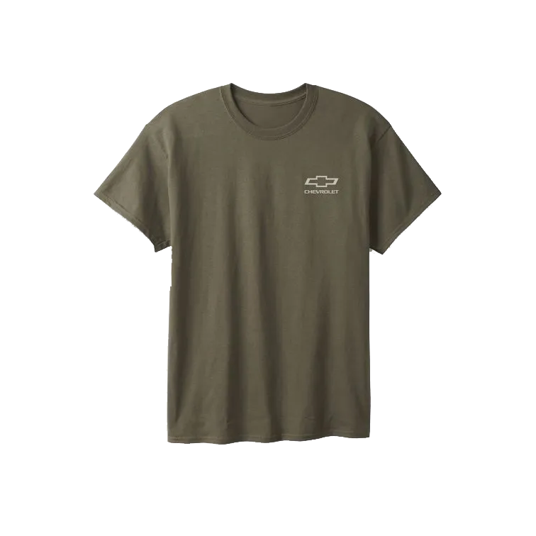 Dark Olive Green Chevrolet Camo Flag T-Shirt