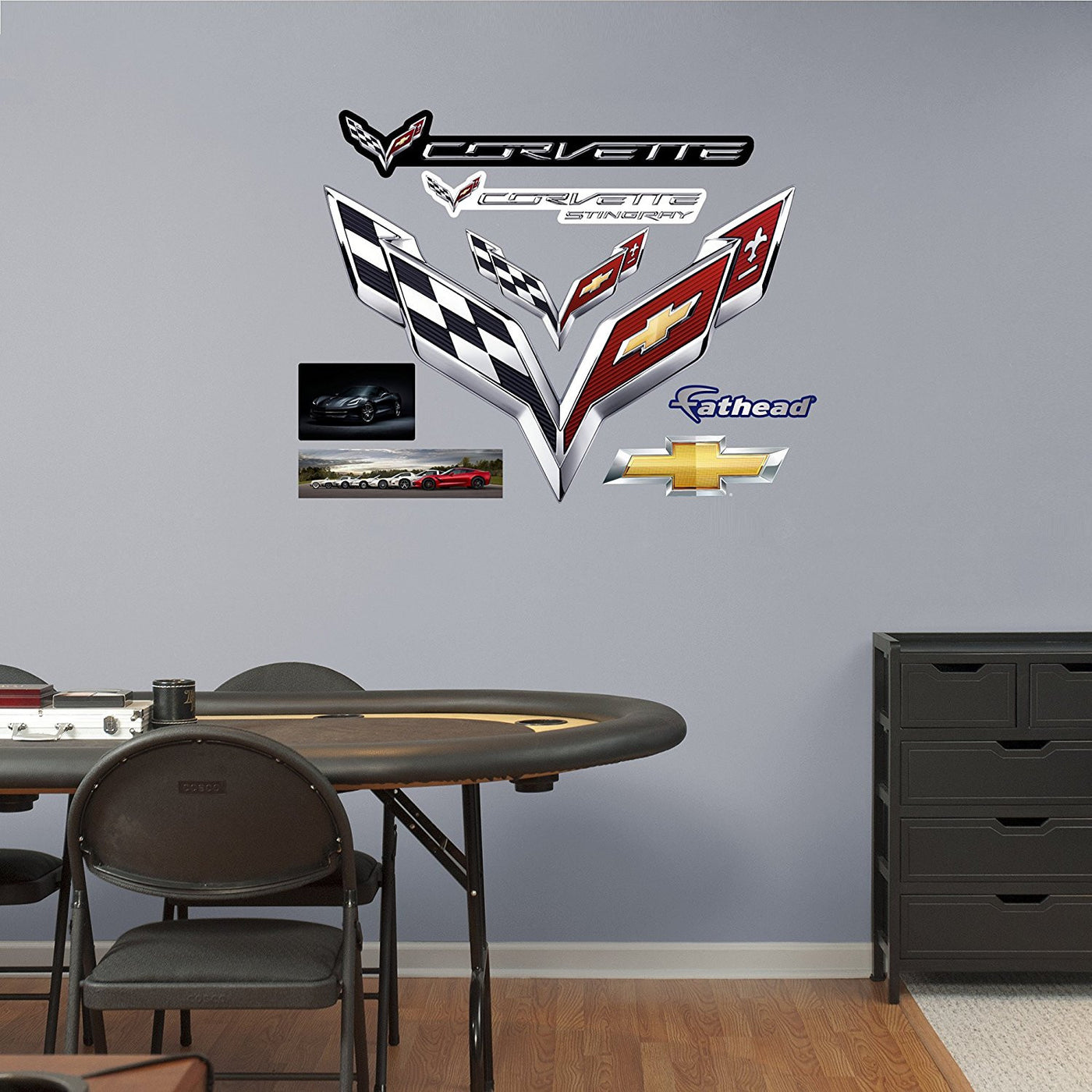 Fathead C7 Corvette Crossed Flags Wall Decals - GM Company Store